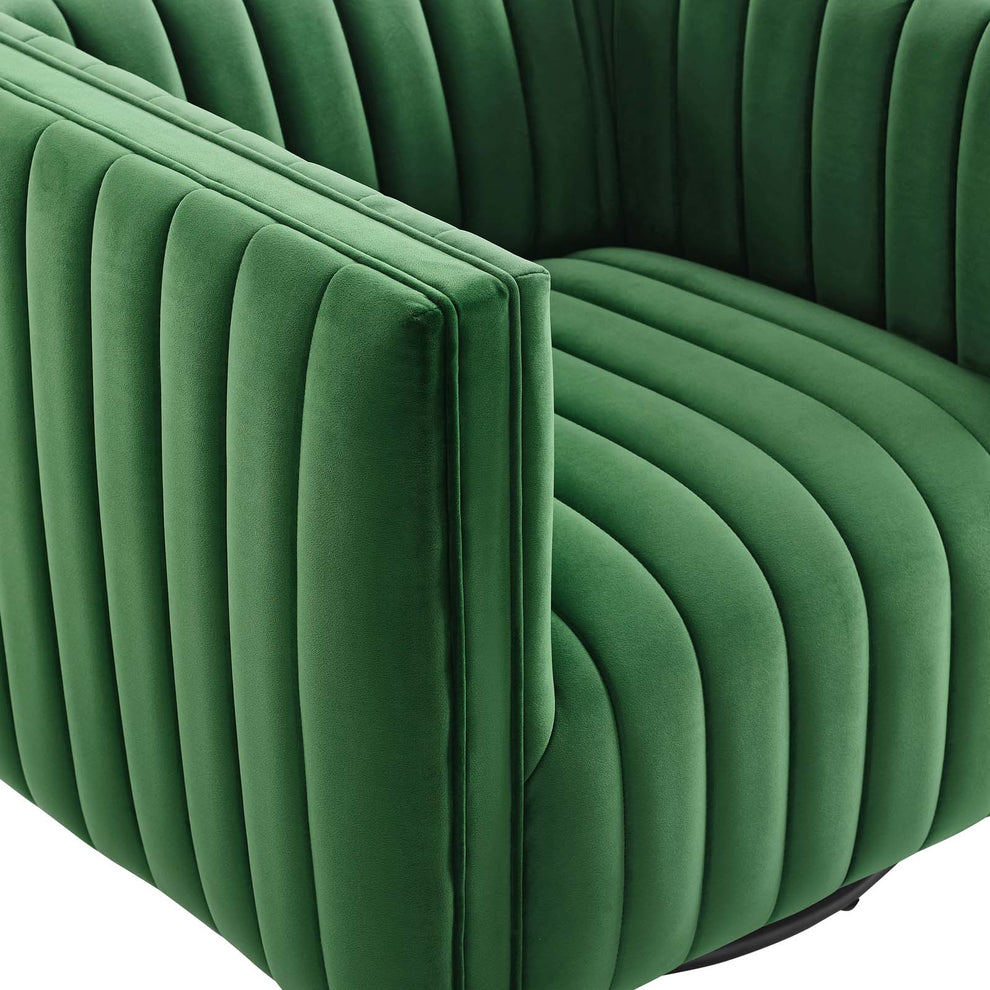 Conjure Channel Tufted Performance Velvet Swivel Armchair By Modway - EEI-3883 | Armchairs | Modishstore - 7