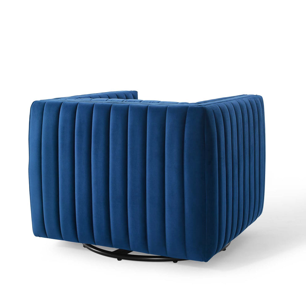 Conjure Channel Tufted Performance Velvet Swivel Armchair By Modway - EEI-3883 | Armchairs | Modishstore - 13