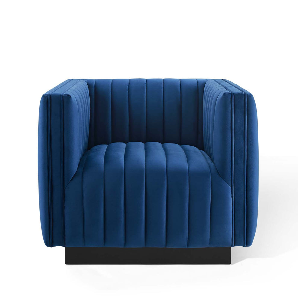 Modway Conjure Channel Tufted Performance Velvet Accent Armchair - EEI-3884 | Armchairs | Modishstore - 6