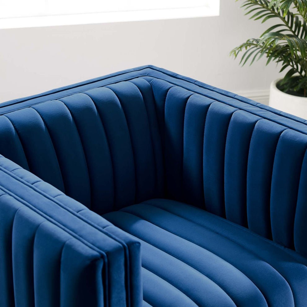 Modway Conjure Channel Tufted Performance Velvet Accent Armchair - EEI-3884 | Armchairs | Modishstore - 8