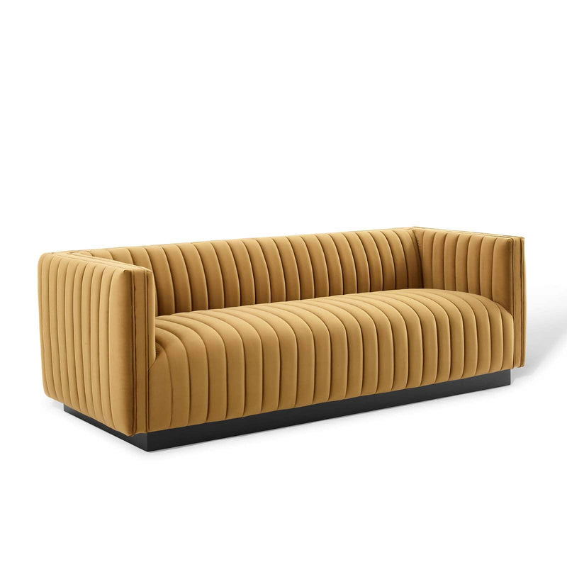 Modway Conjure Channel Tufted Velvet Sofa | Sofas | Modishstore