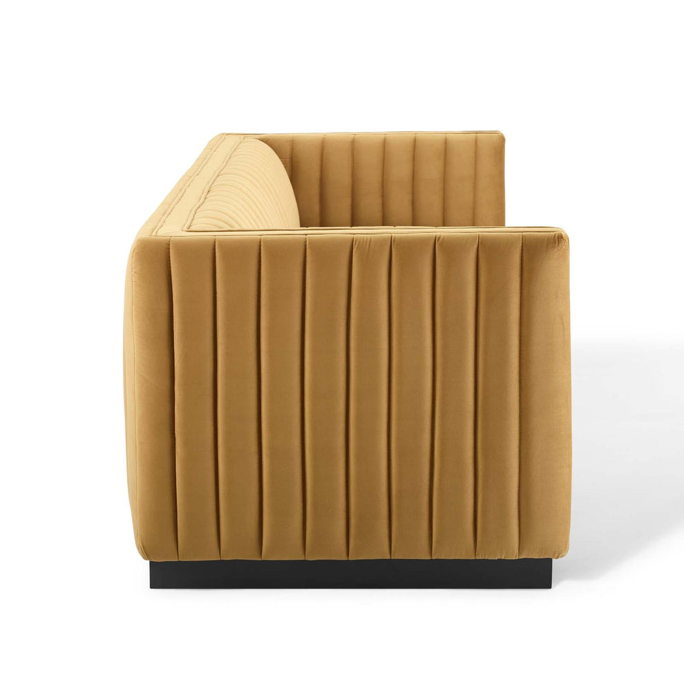 Modway Conjure Channel Tufted Velvet Sofa - EEI-3885 | Sofas | Modishstore - 3