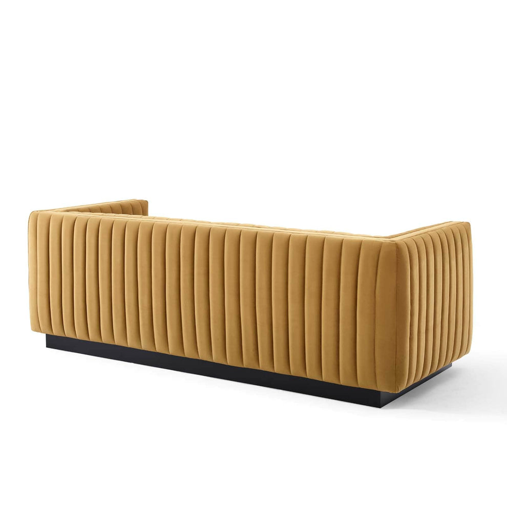 Modway Conjure Channel Tufted Velvet Sofa - EEI-3885 | Sofas | Modishstore - 4