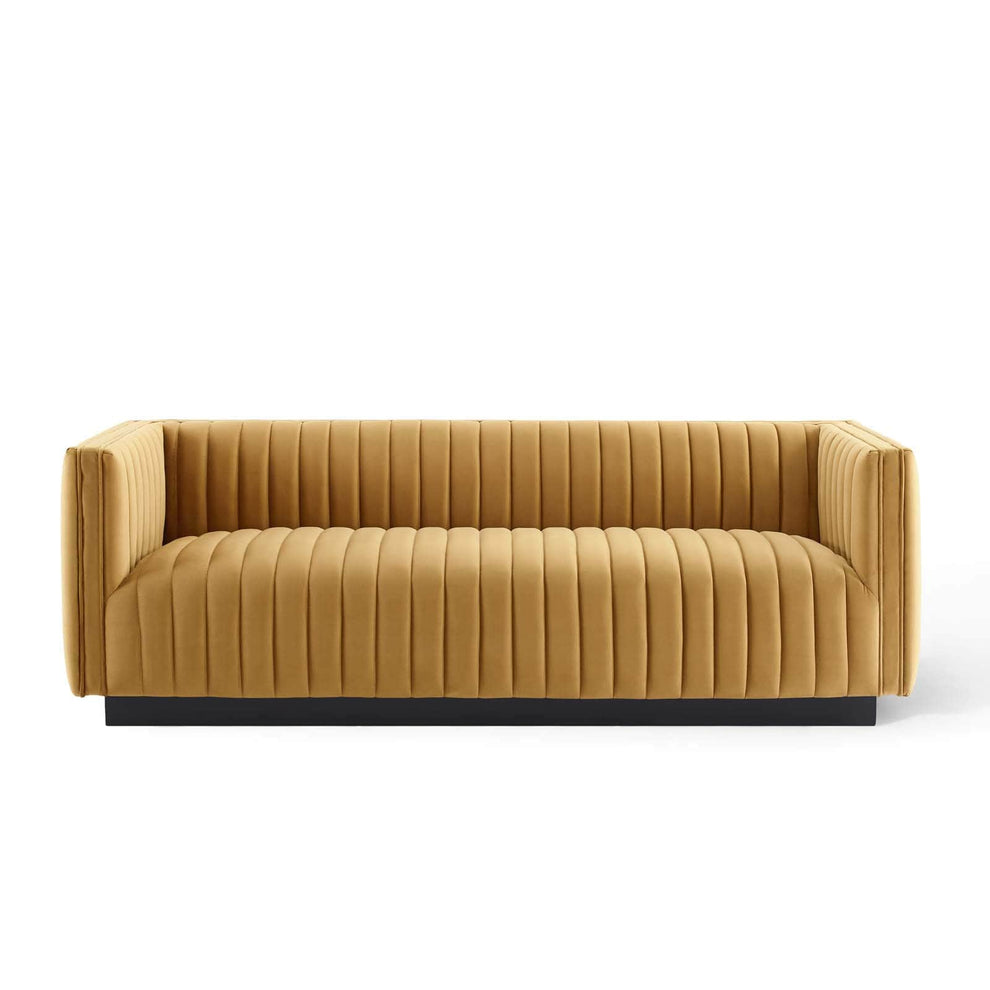 Modway Conjure Channel Tufted Velvet Sofa - EEI-3885 | Sofas | Modishstore - 5