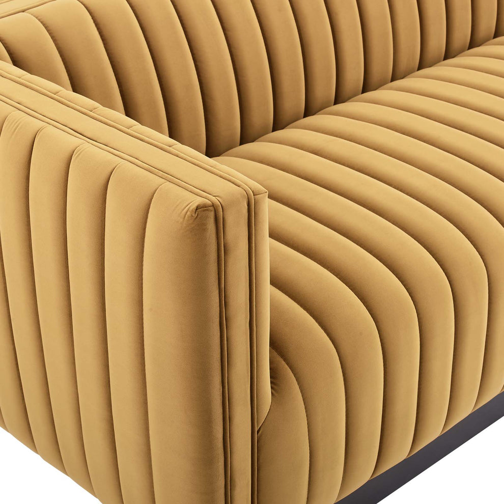 Modway Conjure Channel Tufted Velvet Sofa - EEI-3885 | Sofas | Modishstore - 6
