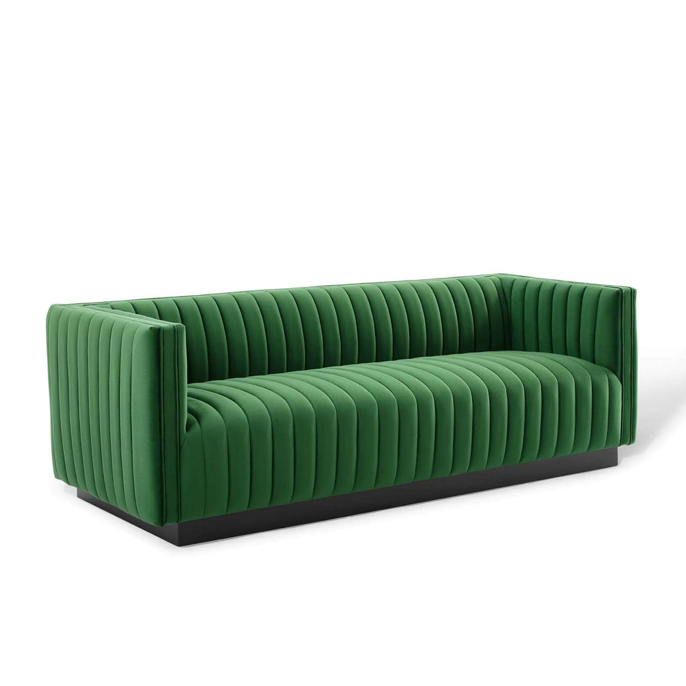 Modway Conjure Channel Tufted Velvet Sofa - EEI-3885 | Sofas | Modishstore - 9