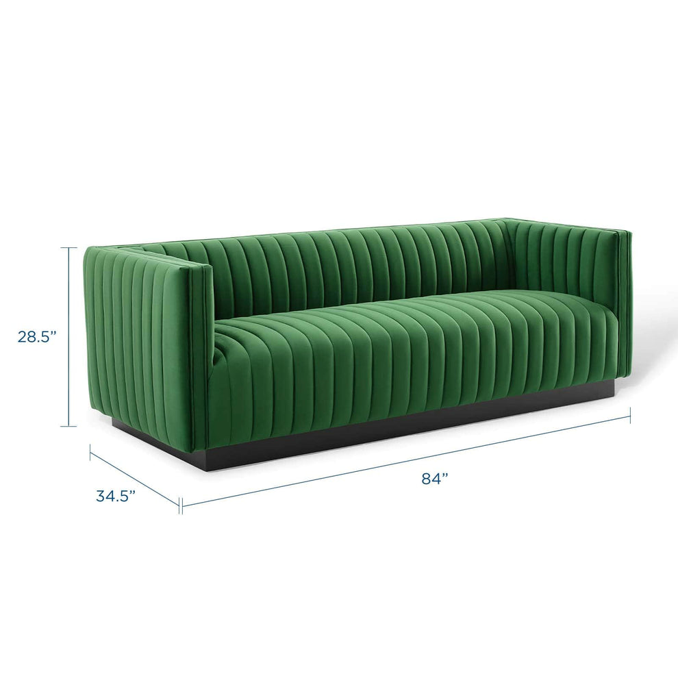 Modway Conjure Channel Tufted Velvet Sofa - EEI-3885 | Sofas | Modishstore - 10