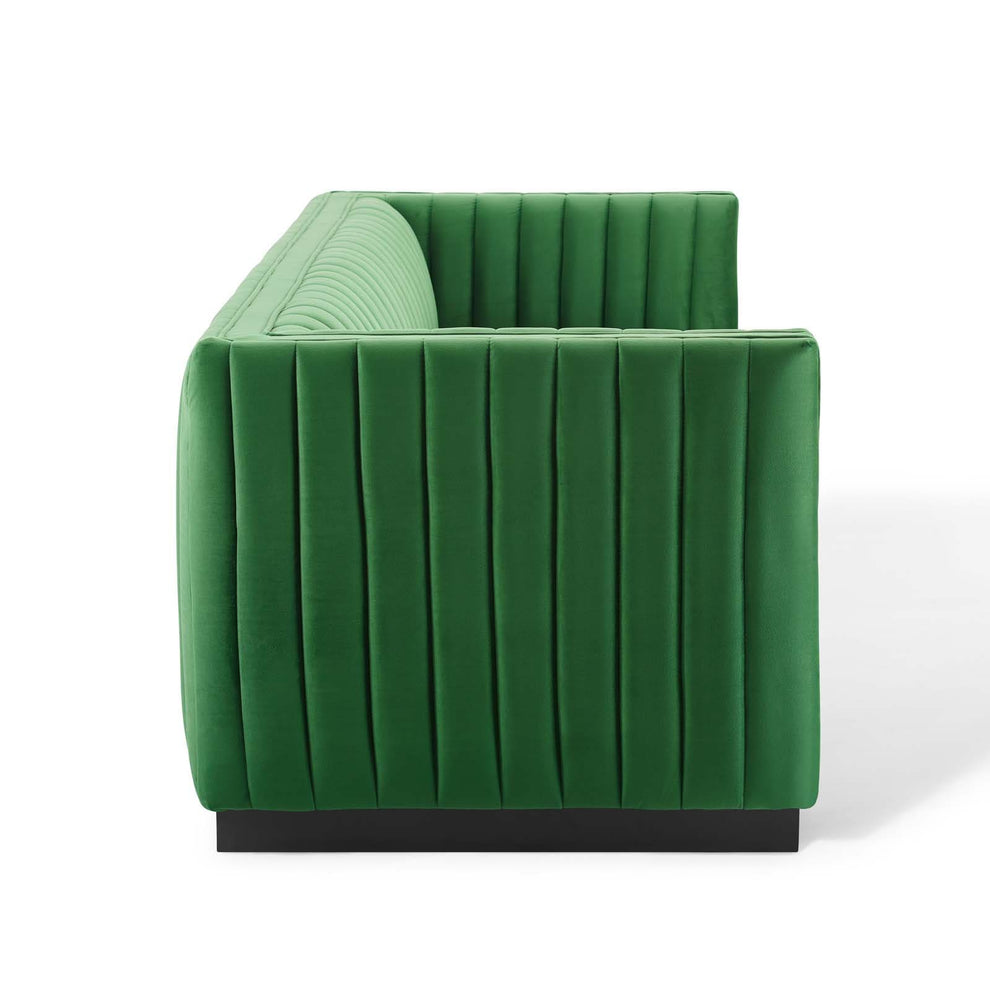 Modway Conjure Channel Tufted Velvet Sofa - EEI-3885 | Sofas | Modishstore - 11