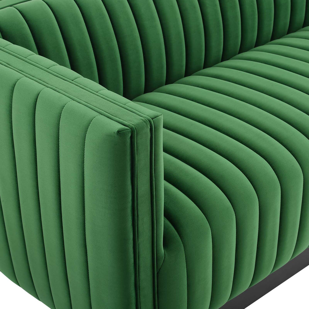 Modway Conjure Channel Tufted Velvet Sofa - EEI-3885 | Sofas | Modishstore - 14