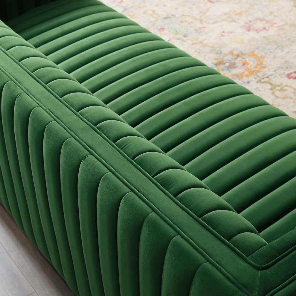 Modway Conjure Channel Tufted Velvet Sofa - EEI-3885 | Sofas | Modishstore - 15