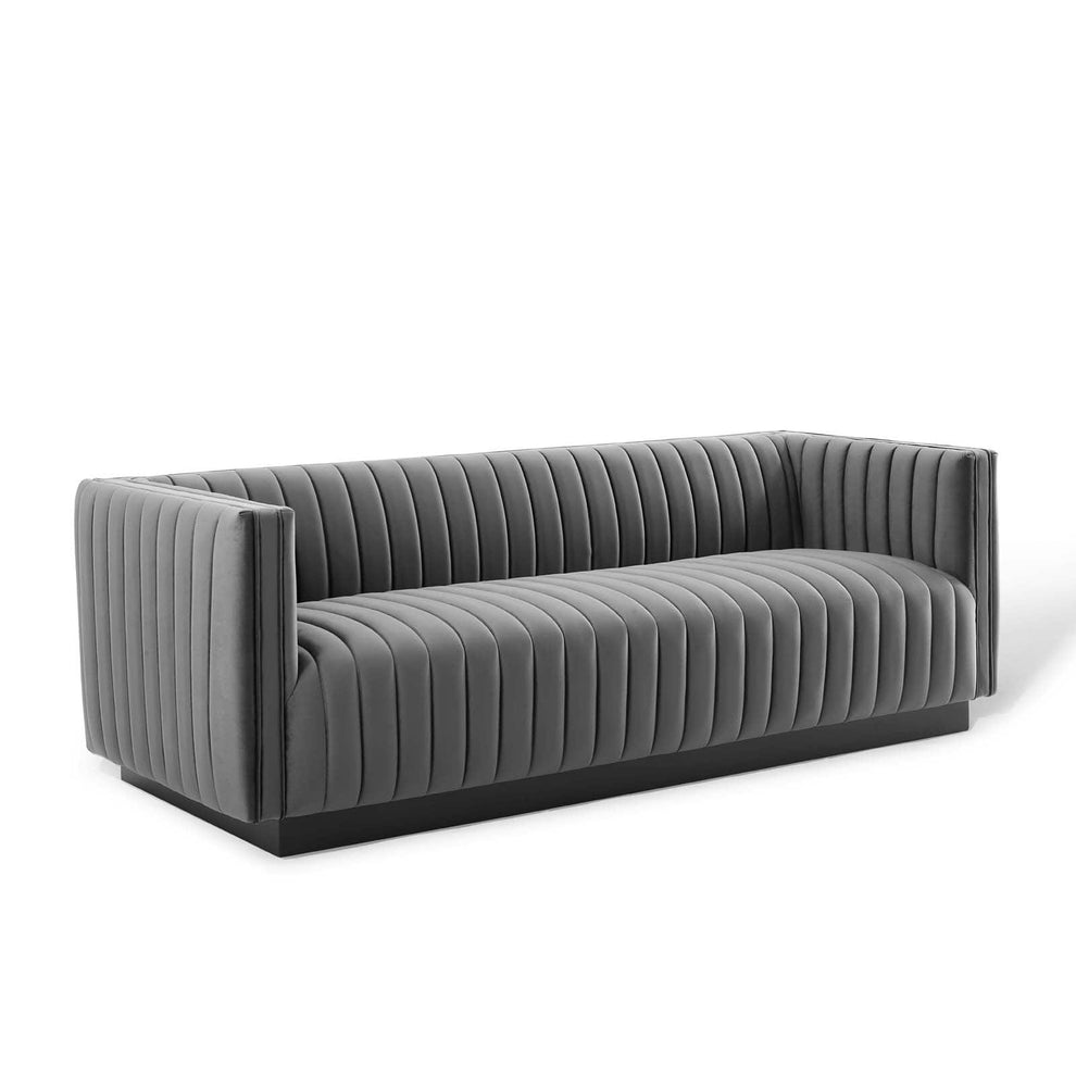 Modway Conjure Channel Tufted Velvet Sofa - EEI-3885 | Sofas | Modishstore - 17