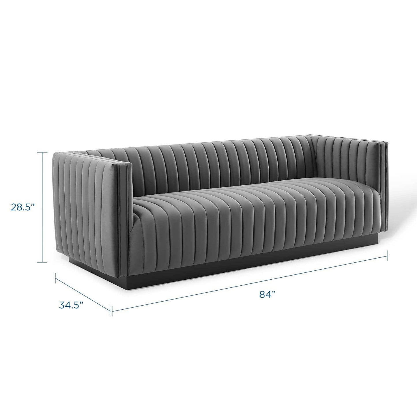 Modway Conjure Channel Tufted Velvet Sofa | Sofas | Modishstore-18