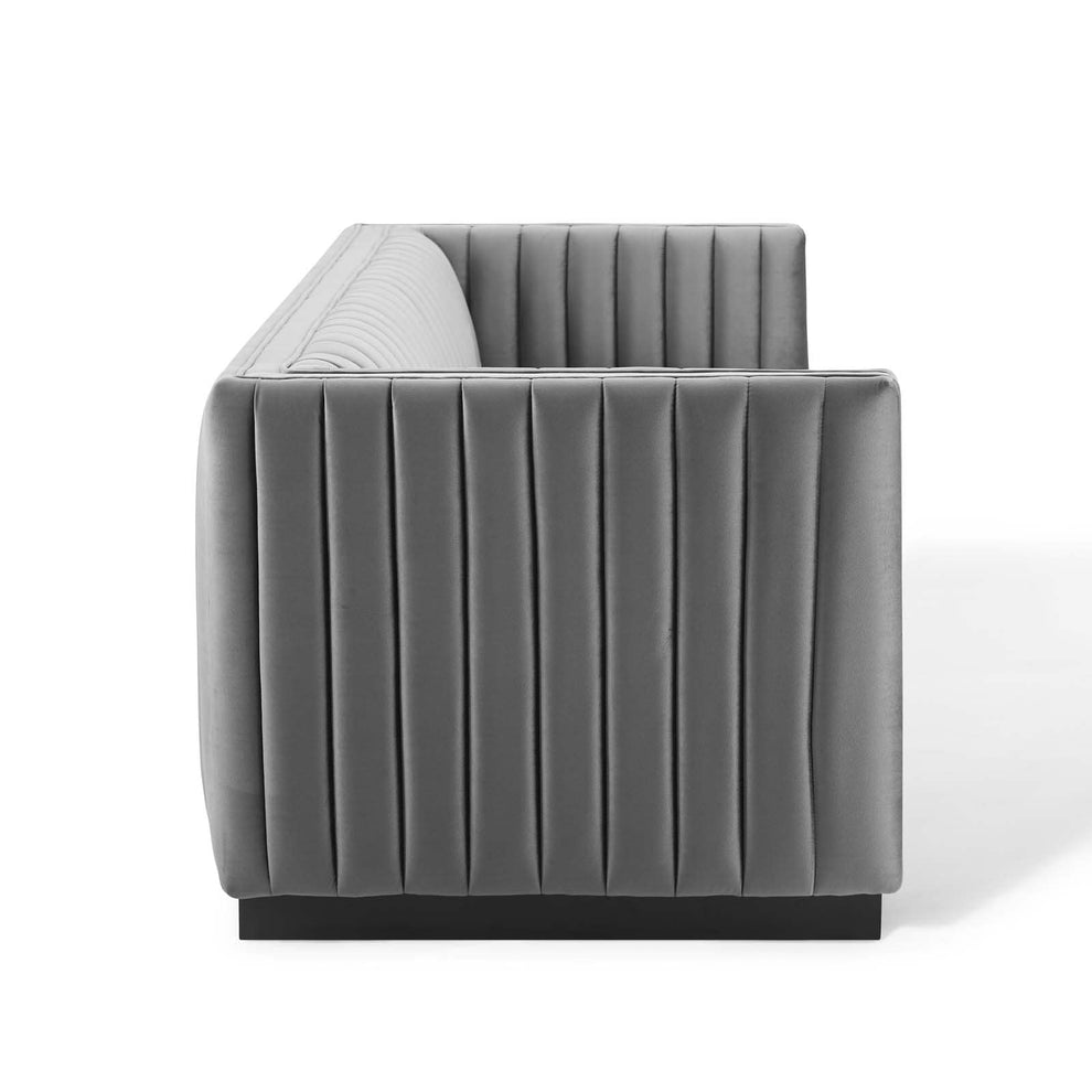 Modway Conjure Channel Tufted Velvet Sofa - EEI-3885 | Sofas | Modishstore - 19