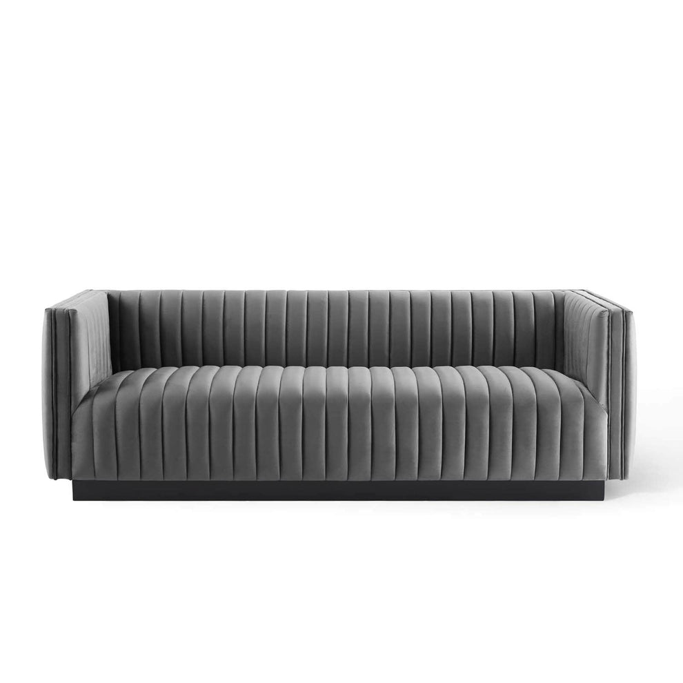 Modway Conjure Channel Tufted Velvet Sofa - EEI-3885 | Sofas | Modishstore - 21