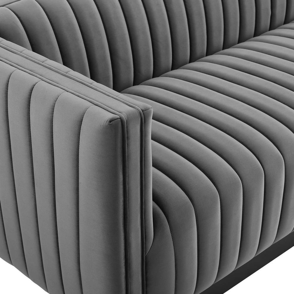 Modway Conjure Channel Tufted Velvet Sofa - EEI-3885 | Sofas | Modishstore - 22