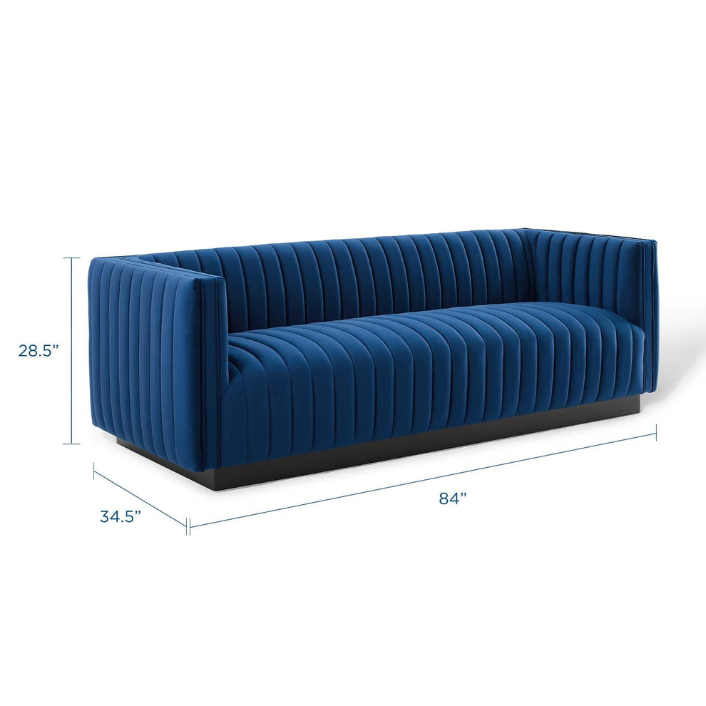 Modway Conjure Channel Tufted Velvet Sofa - EEI-3885 | Sofas | Modishstore - 26