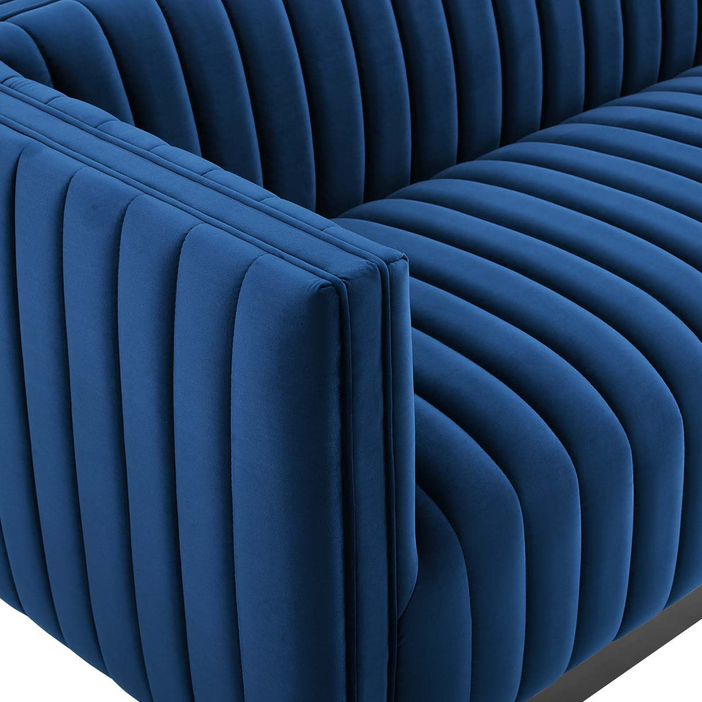 Modway Conjure Channel Tufted Velvet Sofa - EEI-3885 | Sofas | Modishstore - 30
