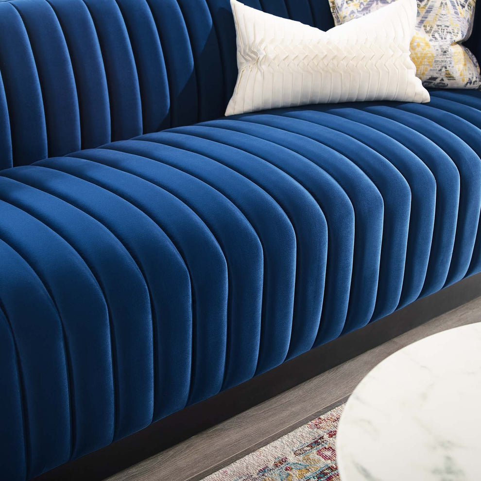 Modway Conjure Channel Tufted Velvet Sofa - EEI-3885 | Sofas | Modishstore - 31