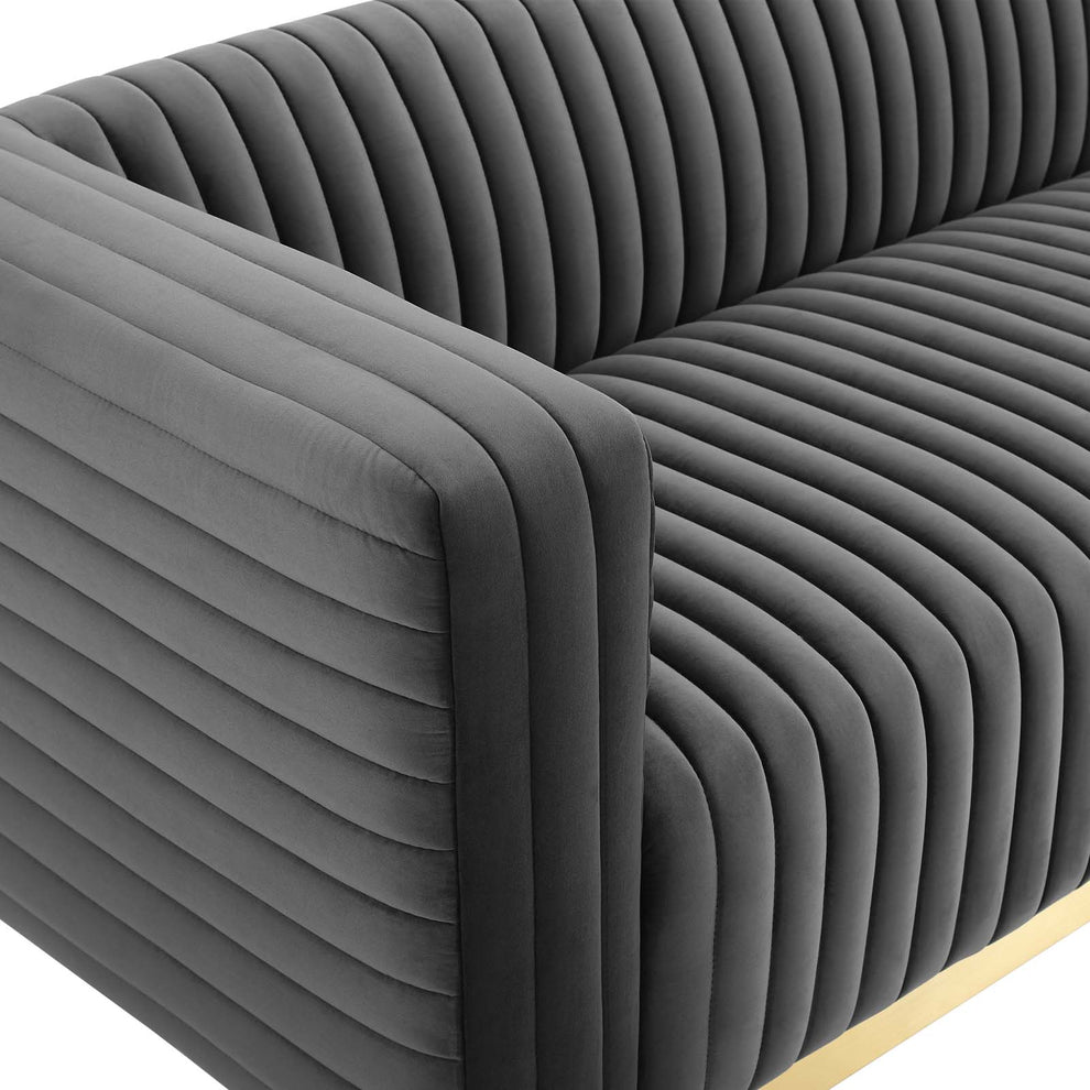 Modway Charisma Channel Tufted Performance Velvet Living Room Sofa - EEI-3886 | Sofas | Modishstore - 6