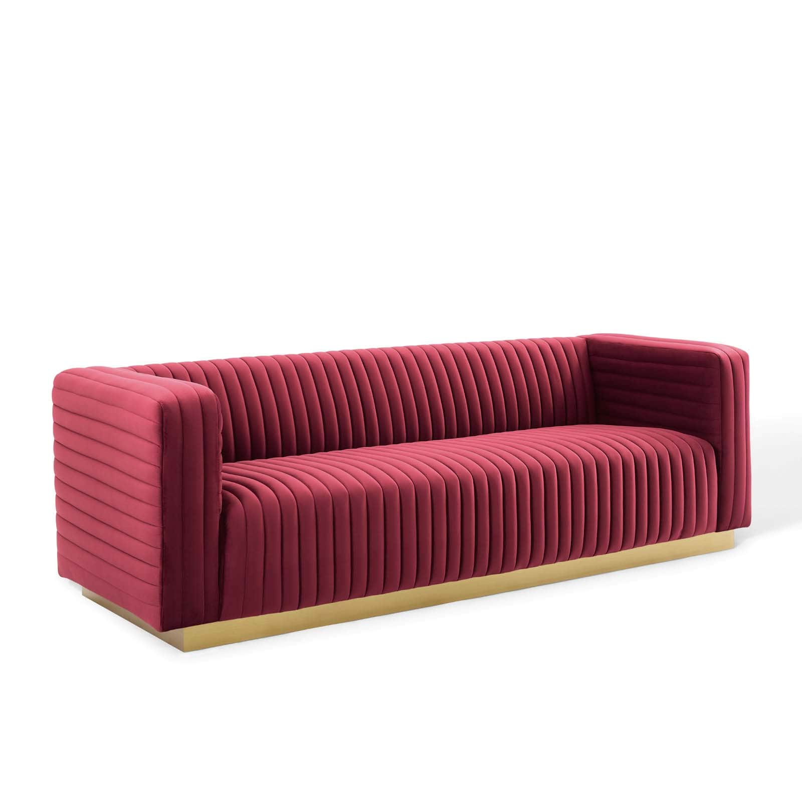 Modway Charisma Channel Tufted Performance Velvet Living Room Sofa - EEI-3886 | Sofas | Modishstore - 9