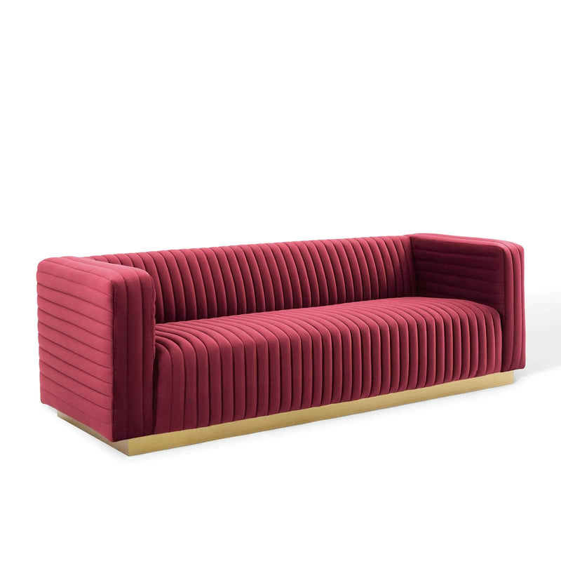 Modway Charisma Channel Tufted Performance Velvet Living Room Sofa - EEI-3886 | Sofas | Modishstore - 9