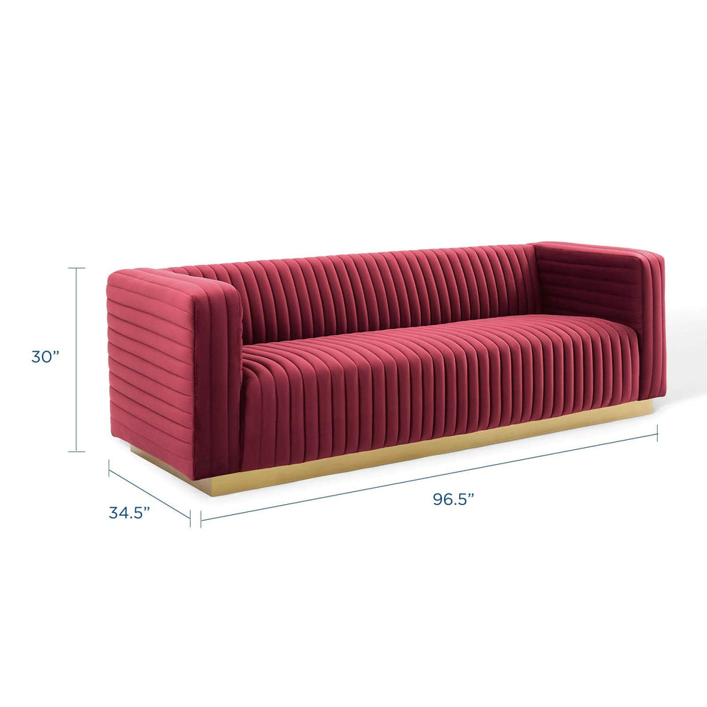 Modway Charisma Channel Tufted Performance Velvet Living Room Sofa - EEI-3886 | Sofas | Modishstore - 10