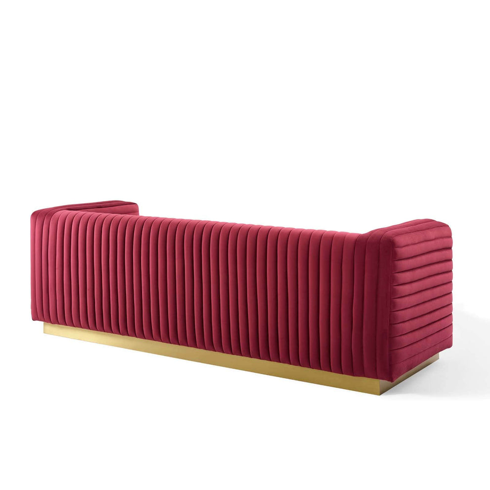 Modway Charisma Channel Tufted Performance Velvet Living Room Sofa - EEI-3886 | Sofas | Modishstore - 12