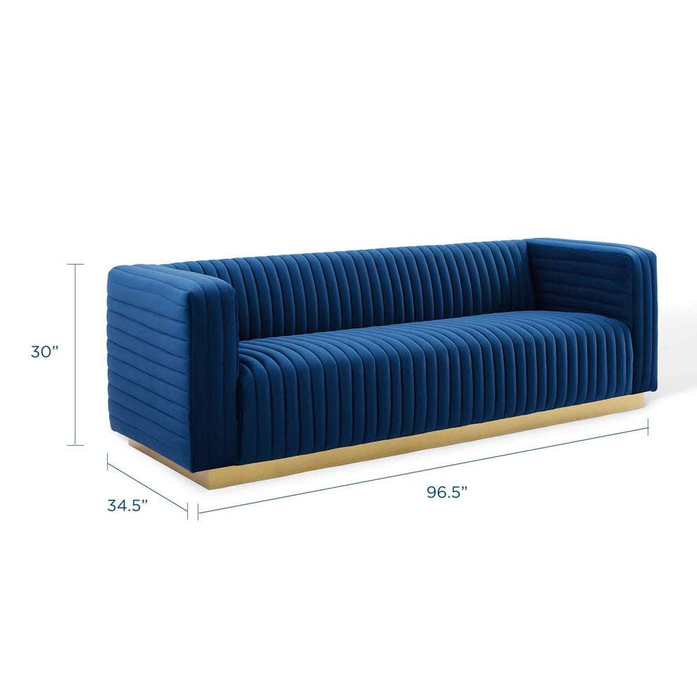 Modway Charisma Channel Tufted Performance Velvet Living Room Sofa - EEI-3886 | Sofas | Modishstore - 18