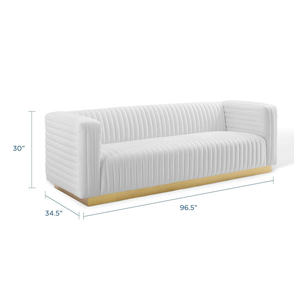 Modway Charisma Channel Tufted Performance Velvet Living Room Sofa - EEI-3886 | Sofas | Modishstore - 26
