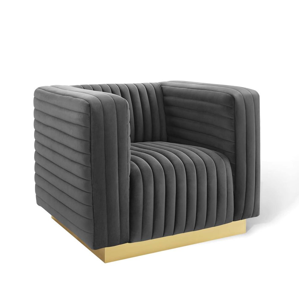 Modway Charisma Channel Tufted Performance Velvet Accent Armchair - EEI-3887 | Armchairs | Modishstore - 1