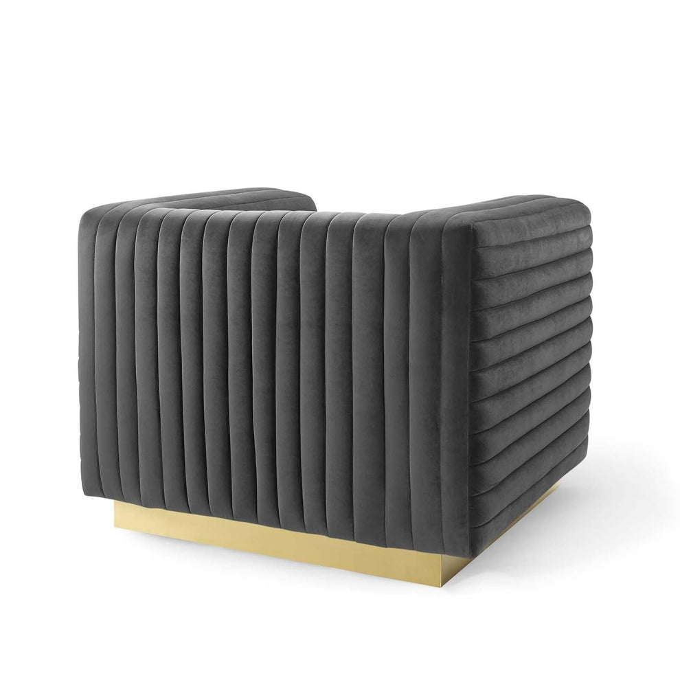 Modway Charisma Channel Tufted Performance Velvet Accent Armchair - EEI-3887 | Armchairs | Modishstore - 4