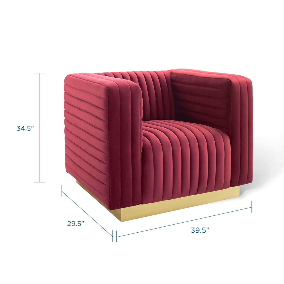 Modway Charisma Channel Tufted Performance Velvet Accent Armchair - EEI-3887 | Armchairs | Modishstore - 10