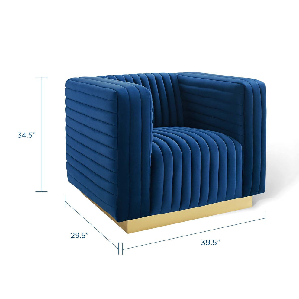 Modway Charisma Channel Tufted Performance Velvet Accent Armchair - EEI-3887 | Armchairs | Modishstore - 18