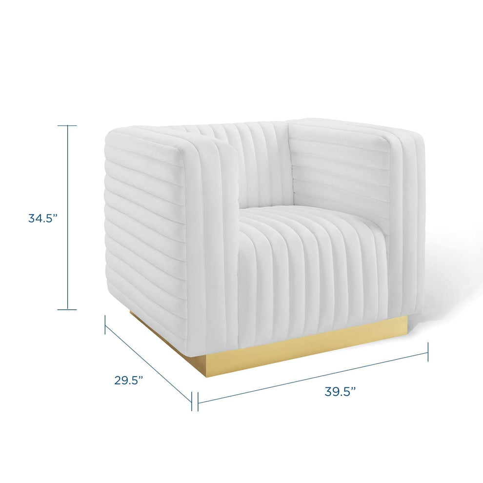 Modway Charisma Channel Tufted Performance Velvet Accent Armchair - EEI-3887 | Armchairs | Modishstore - 25