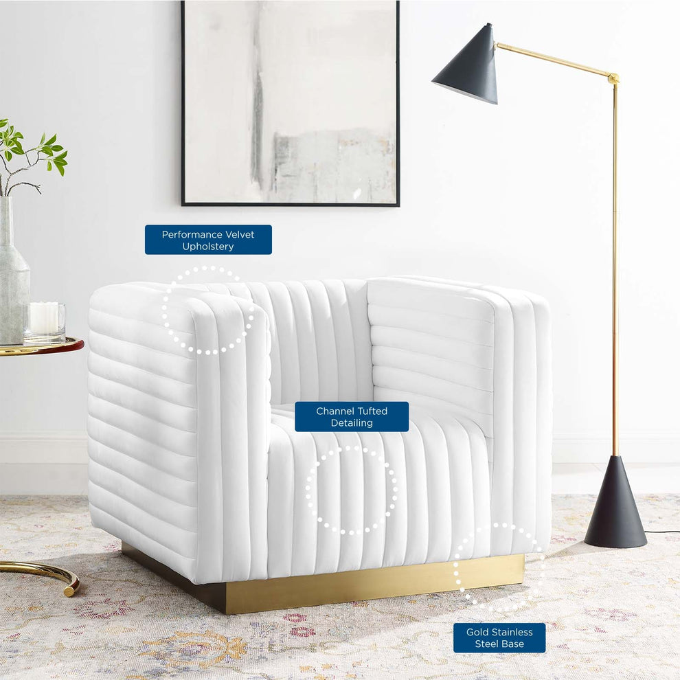 Modway Charisma Channel Tufted Performance Velvet Accent Armchair - EEI-3887 | Armchairs | Modishstore - 31