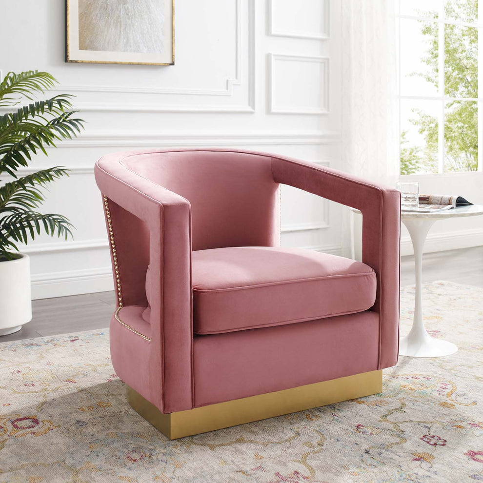 Modway Frolick Performance Velvet Armchair - EEI-3888 | Armchairs | Modishstore - 1