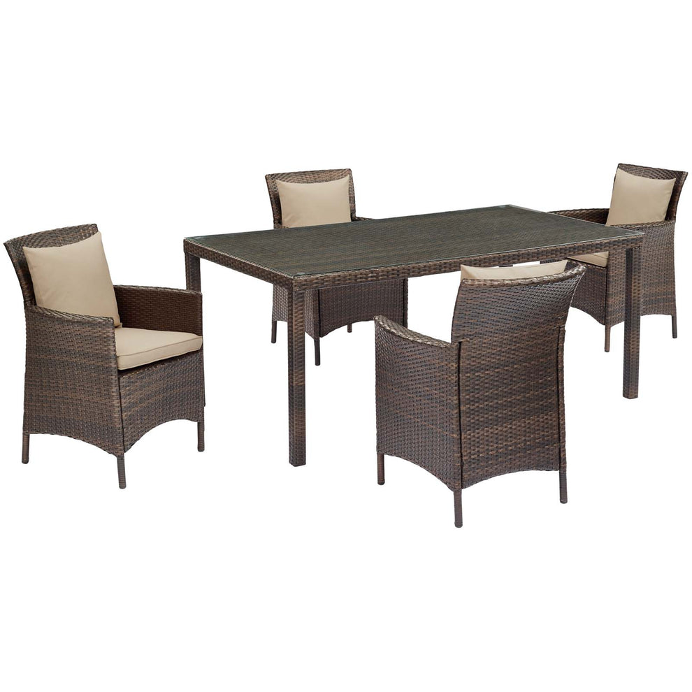 Modway Conduit 5 Piece Outdoor Patio Wicker Rattan Set - EEI-3892 | Outdoor Dining Sets | Modishstore - 2