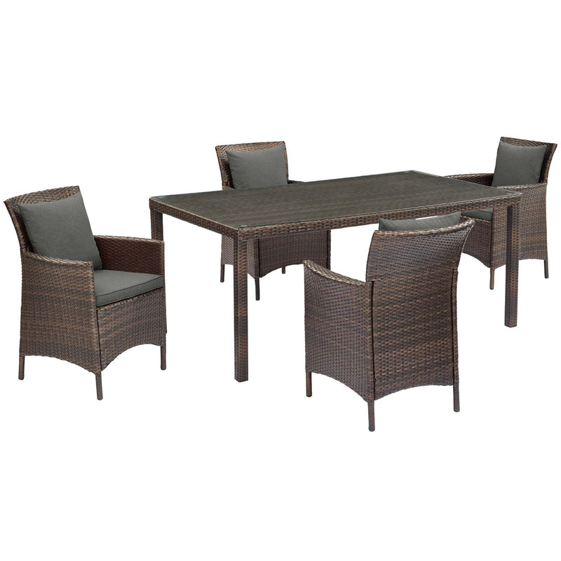 Modway Conduit 5 Piece Outdoor Patio Wicker Rattan Set - EEI-3892 | Outdoor Dining Sets | Modishstore - 10