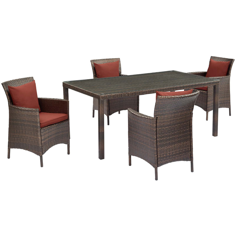 Modway Conduit 5 Piece Outdoor Patio Wicker Rattan Set - EEI-3892 | Outdoor Dining Sets | Modishstore - 16