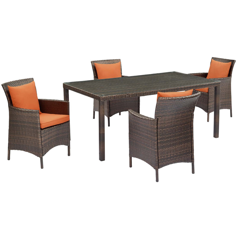 Modway Conduit 5 Piece Outdoor Patio Wicker Rattan Set - EEI-3892 | Outdoor Dining Sets | Modishstore - 36