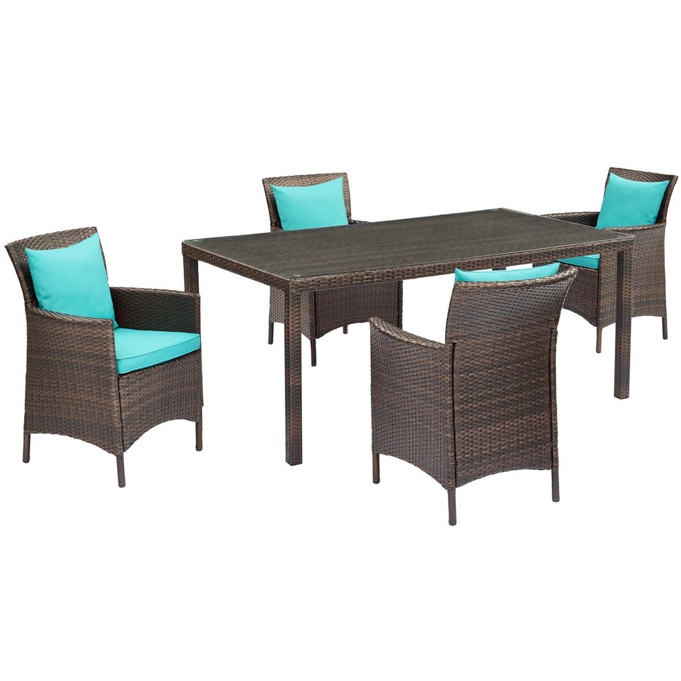 Modway Conduit 5 Piece Outdoor Patio Wicker Rattan Set - EEI-3892 | Outdoor Dining Sets | Modishstore - 57