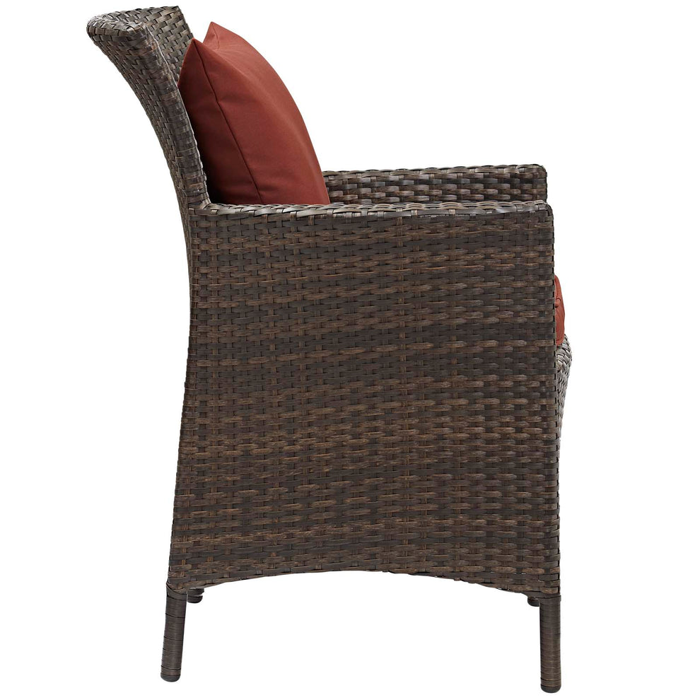 Modway Conduit 5 Piece Outdoor Patio Wicker Rattan Set - EEI-3893 | Outdoor Sofas, Loveseats & Sectionals | Modishstore - 10