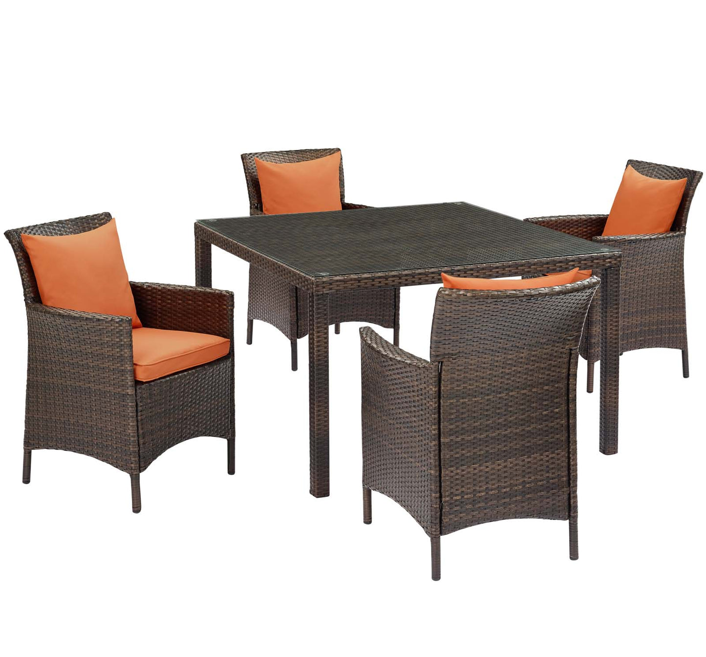 Modway Conduit 5 Piece Outdoor Patio Wicker Rattan Set - EEI-3893 | Outdoor Sofas, Loveseats & Sectionals | Modishstore - 22