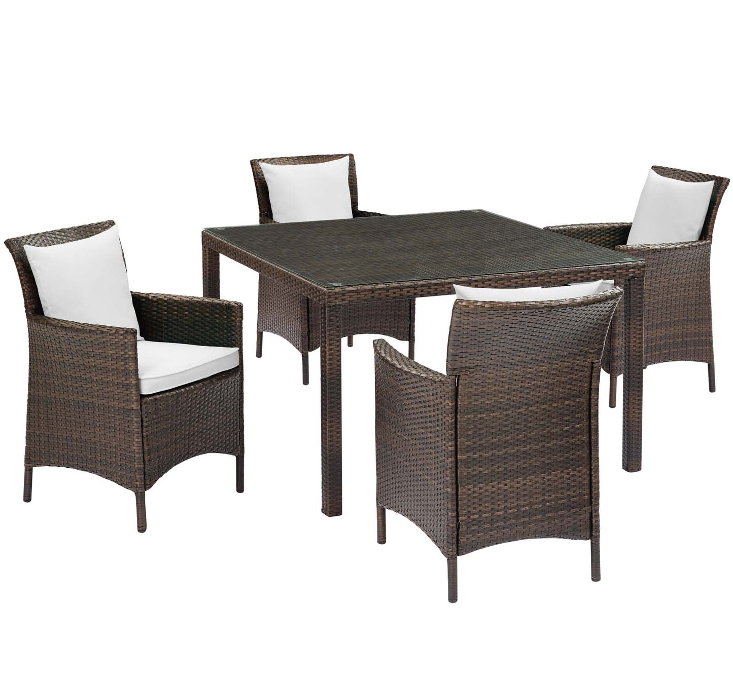 Modway Conduit 5 Piece Outdoor Patio Wicker Rattan Set - EEI-3893 | Outdoor Sofas, Loveseats & Sectionals | Modishstore - 50