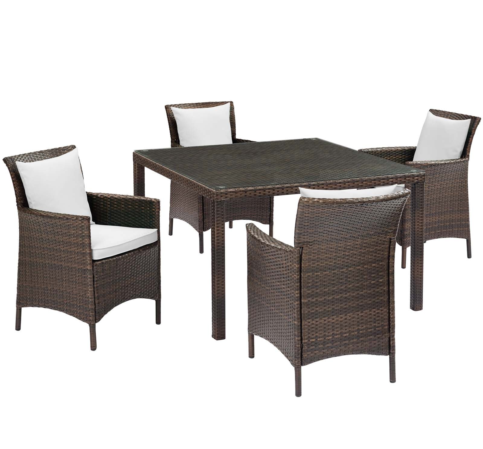 Modway Conduit 5 Piece Outdoor Patio Wicker Rattan Set - EEI-3893 | Outdoor Sofas, Loveseats & Sectionals | Modishstore - 50