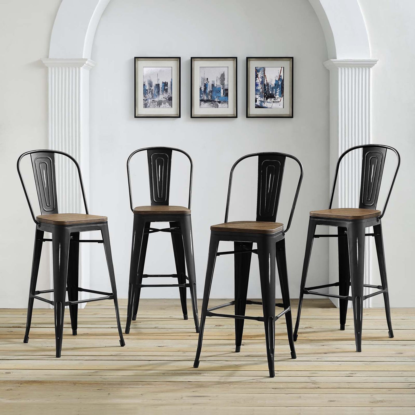 Promenade Bar Stool Set of 4 By Modway - EEI-3897 | Bar Stools | Modishstore - 1
