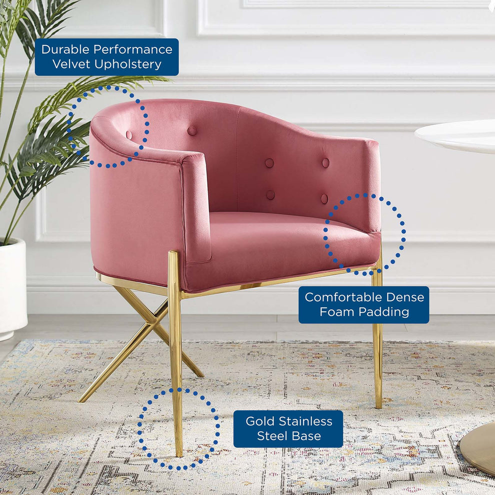 Savour Tufted Performance Velvet Accent Dining Armchair By Modway - EEI-3906 | Dining Chairs | Modishstore - 1