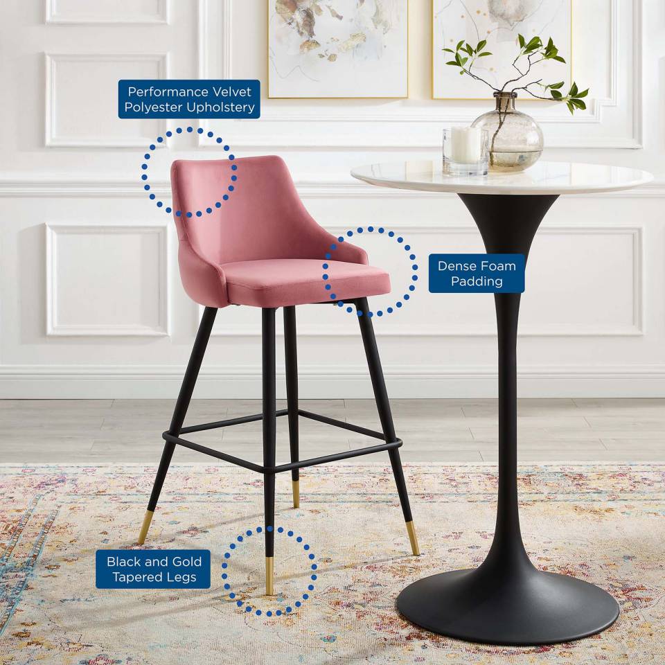 Modway Adorn Performance Velvet Bar Stool - EEI-3909 | Bar Stools | Modishstore - 8