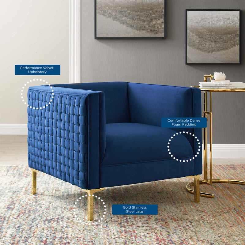 Resonate Performance Velvet Armchair By Modway - EEI-3916 | Armchairs | Modishstore - 1