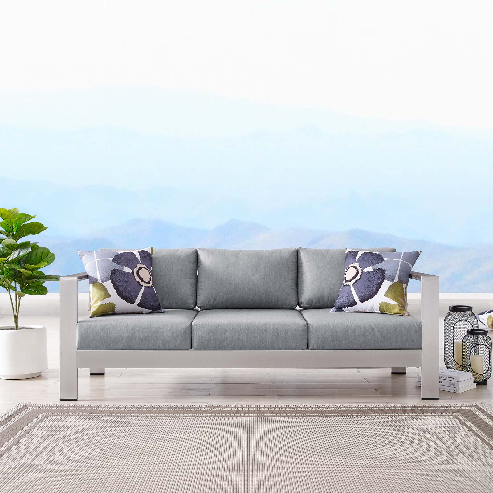 Modway Shore Outdoor Patio Aluminum Sofa | Outdoor Sofas, Loveseats & Sectionals | Modishstore-10